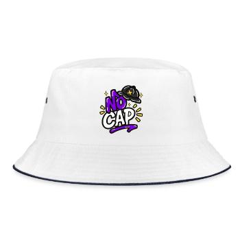 GEN Z ZITATE TYPOGRAFIE-DESIGN – OHNE KAPPE - Bucket Hat - Weiß/Navy - Vorne