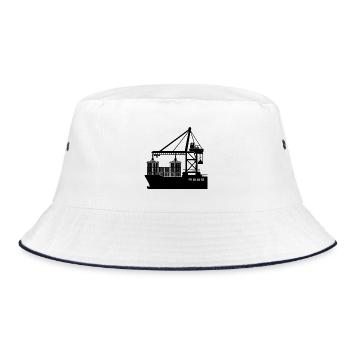 Containerkran - Bucket Hat - Weiß/Navy - Vorne