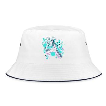 Cartoon B-Girl - Bucket Hat - Weiß/Navy - Vorne