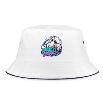 Ich Dreh Durch - Gymnastik & Tanz Vibe Rhönrad  - Bucket Hat - Weiß/Navy - Vorne