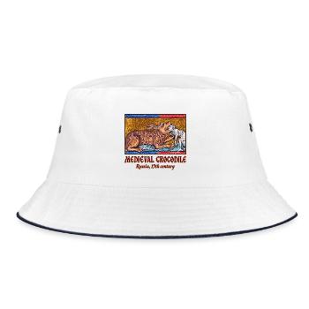 Mittelalterliches Krokodil-Russland, 15. Jahrhundert - Bucket Hat - Weiß/Navy - Vorne