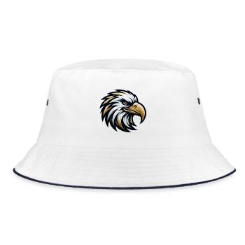 Adler Kopf Vektor Design - Bucket Hat - Weiß/Navy - Vorne