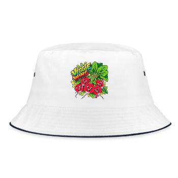 Veggie Wins Radieschen - Bucket Hat - Weiß/Navy - Vorne