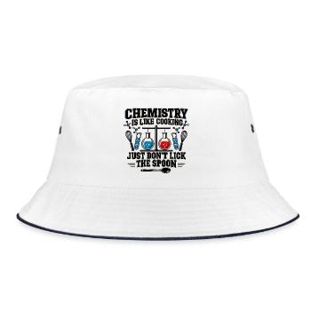 Lustiger Organischer Chemiewissenschaftler und Student-Lehrbeauftragter - Bucket Hat - Weiß/Navy - Vorne