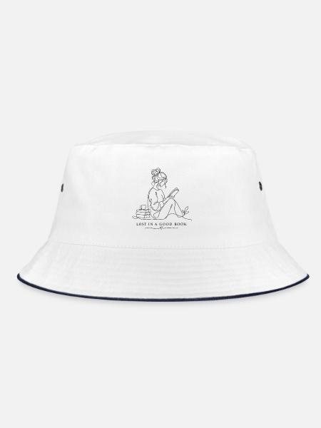 Lost in a good book - Bucket Hat - Weiß/Navy