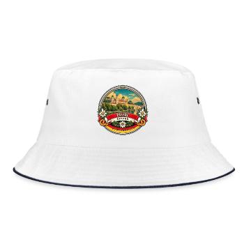 Passau Bayern Vintage Reisedesign - Bucket Hat - Weiß/Navy - Vorne