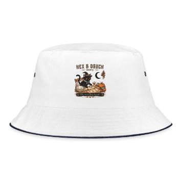 Hex & Dough Backen etwas Unheimliches - Bucket Hat - Weiß/Navy - Vorne