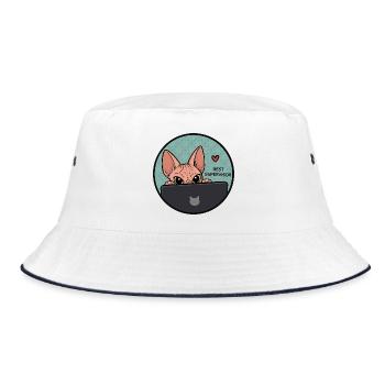Beste Supervisor Katze - Sphynx Cat  - Bucket Hat - Weiß/Navy - Vorne