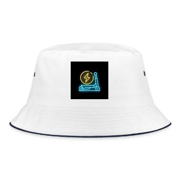 Neon Blitz Scooter - Bucket Hat - Weiß/Navy - Vorne