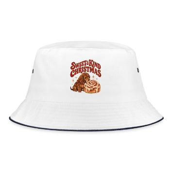 Sweet & Kind Christmas Dachshund - Bucket Hat - Weiß/Navy - Vorne