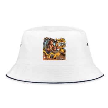 Maschinenbediener: Baugeist - Bucket Hat - Weiß/Navy - Vorne