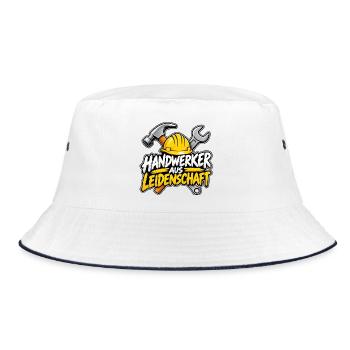 Handwerker aus Leidenschaft – Handwerker Design - Bucket Hat - Weiß/Navy - Vorne