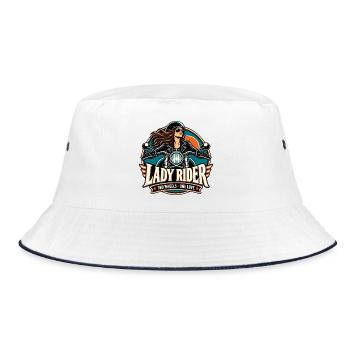 Lady Rider Motoheldin - Bucket Hat - Weiß/Navy - Vorne