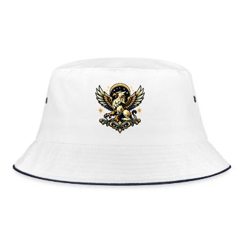 Phönix im Sternenkranz - Bucket Hat - Weiß/Navy - Vorne