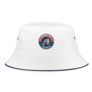 Vintage Biomedical Engineer DNA-Roboterhandabzeichen - Bucket Hat - Weiß/Navy - Vorne