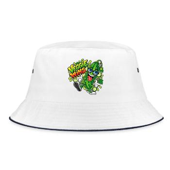 Veggie Wins Gurke - Bucket Hat - Weiß/Navy - Vorne