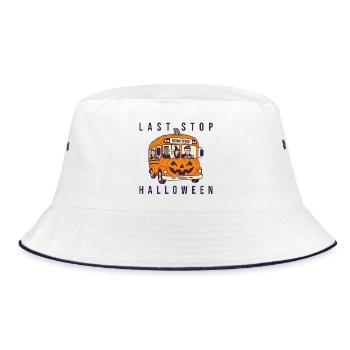 Pumpkin Bus Spooky School Halloween - Bucket Hat - Weiß/Navy - Vorne
