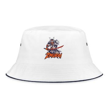Zombie-Samurai mit blutigem Katana - Bucket Hat - Weiß/Navy - Vorne