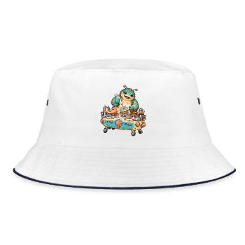 Retro Koch Drachenmeister - Bucket Hat - Weiß/Navy - Vorne