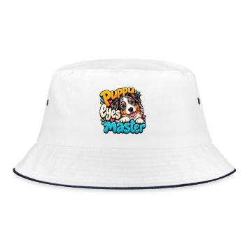 Australian Shepherd - Bucket Hat - Weiß/Navy - Vorne
