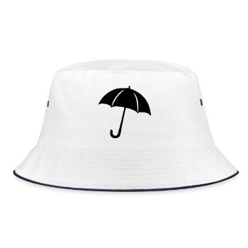 Regenschirm Regen Meteorologe Geschenk  - Bucket Hat - Weiß/Navy - Vorne