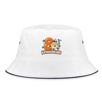 8 Geburtstag – Kuchenkommando - Bucket Hat - Weiß/Navy - Vorne