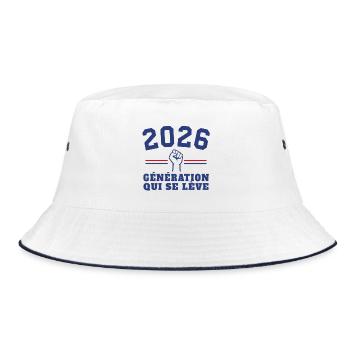 Aufstieg der Generation 2026 - Bucket Hat - Weiß/Navy - Vorne