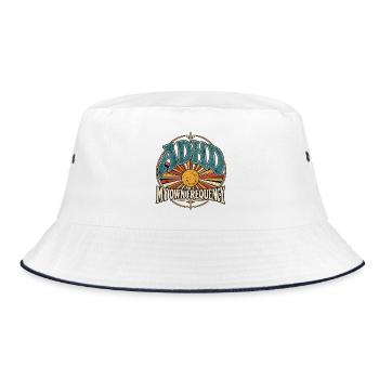 ADHD – My Own Frequency - Bucket Hat - Weiß/Navy - Vorne