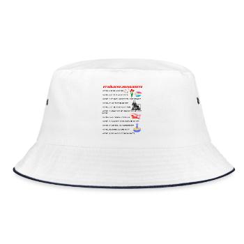 Kölsches Grundgesetz lustige Geschenkidee  - Bucket Hat - Weiß/Navy - Vorne