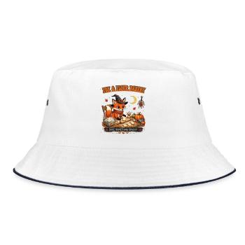 Fox & Flour Bakery: Gruseliger Herbstgebäck - Bucket Hat - Weiß/Navy - Vorne