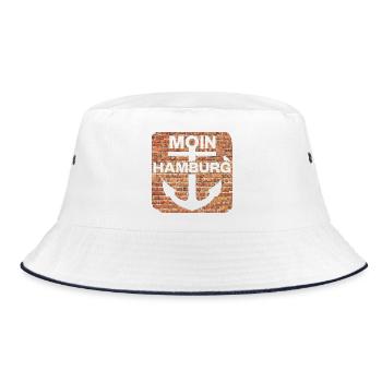Moin_Hamburg - Bucket Hat - Weiß/Navy - Vorne