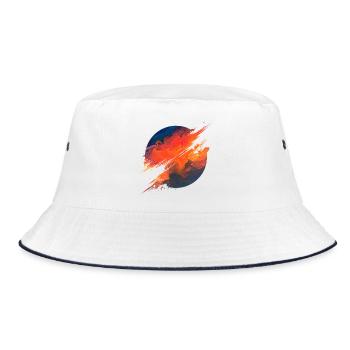Aurora Ember Abstract Splash - Bucket Hat - Weiß/Navy - Vorne