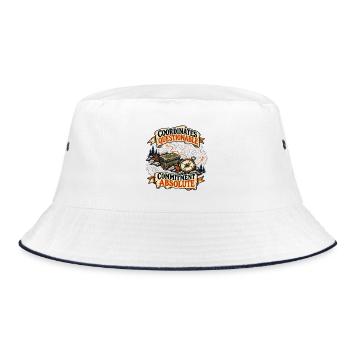 Geocaching – fragwürdige Koordinatoren - Bucket Hat - Weiß/Navy - Vorne