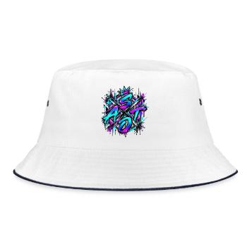 SATO – Street Art Edition 🎨🔥 - Bucket Hat - Weiß/Navy - Vorne