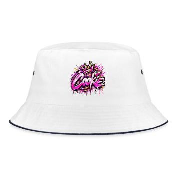 COOKIE – Queen of Street Art! 👑💖 - Bucket Hat - Weiß/Navy - Vorne