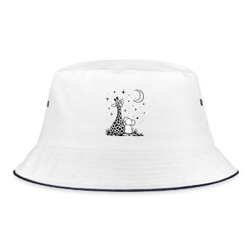 Giraffenwelpen-Mondnacht - Bucket Hat - Weiß/Navy - Vorne