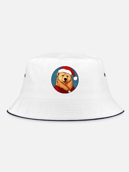 Bären Christmas / Thanksgiving - Bucket Hat - Weiß/Navy