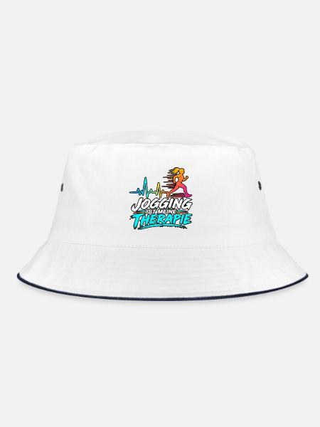 Jogging ist meine Therapie - Bucket Hat - Weiß/Navy