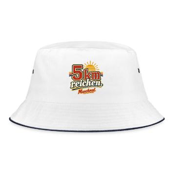 5 km reichen – Jogginghumor - Bucket Hat - Weiß/Navy - Vorne