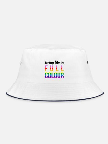 Leben in Full Colour Queer - Bucket Hat - Weiß/Navy