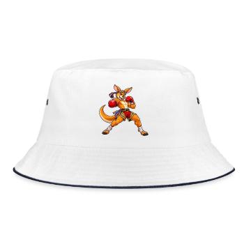 Muay Thai Känguru - Bucket Hat - Weiß/Navy - Vorne