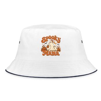 Spooky Mama Halloween-Familie - Bucket Hat - Weiß/Navy - Vorne