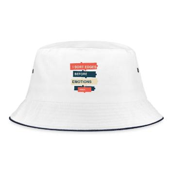 Puzzle – Ich sortiere Kanten vor Emotionen - Bucket Hat - Weiß/Navy - Vorne