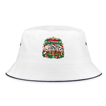 Bauernhof Weihnachten - Bucket Hat - Weiß/Navy - Vorne