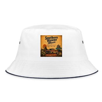 Southern Rover Musik – Roadtrip Vintage - Bucket Hat - Weiß/Navy - Vorne