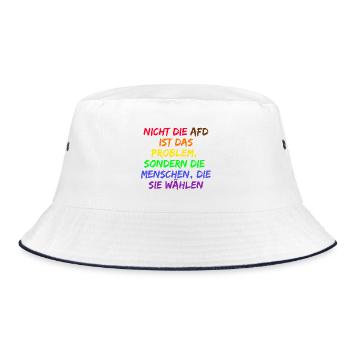 NICHT DIE AFD IST DAS PROBLEM SONDERN DIE WÄHLER - Bucket Hat - Weiß/Navy - Vorne