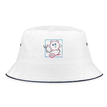 Rührkeiser (für helle Hintergründe) - Bucket Hat - Weiß/Navy - Vorne