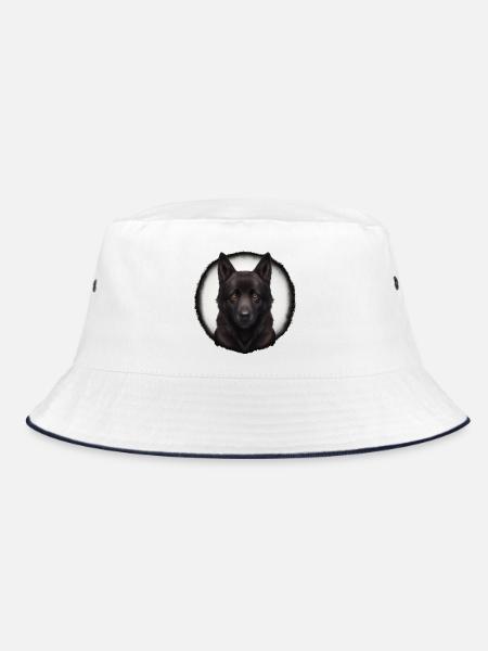 schwarz brauner schäferhund - Bucket Hat - Weiß/Navy