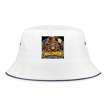 SkullCostume Halloween Edition: Die Vogelscheuche - Bucket Hat - Weiß/Navy - Vorne