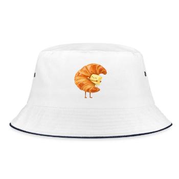 KuschelCroissant Butterfreund - Bucket Hat - Weiß/Navy - Vorne